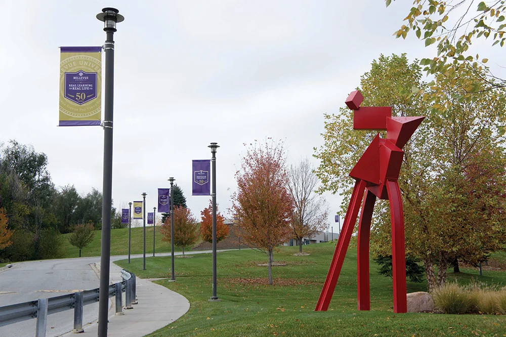 Bellevue University 50 Years Banners on Campus