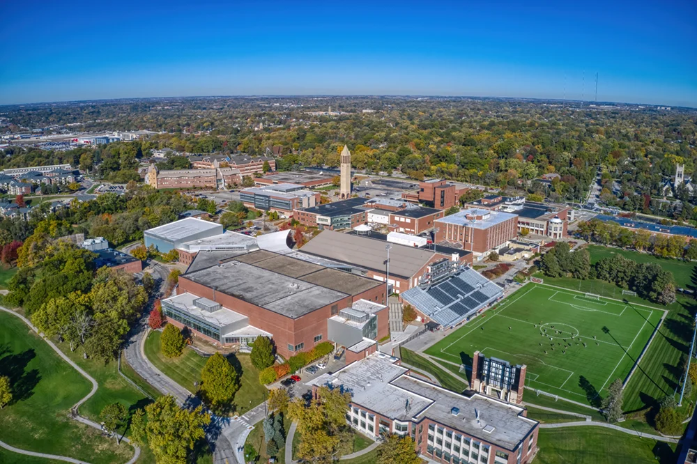Aerial view of University of Nebraska Omaha